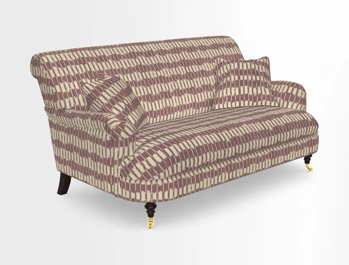 Holmfirth 3 Seater Seater Sofa in RHS Collection on Velvet Pieter van Kouwenhoorn Tulips with scatters in Almost Plain Velvet Maple and Brick