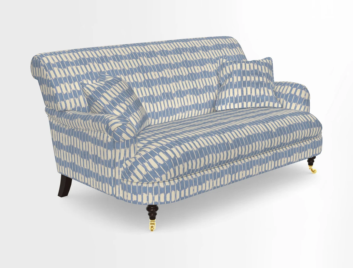 Holmfirth 3 Seater Seater Sofa in RHS Collection on Velvet Pieter van Kouwenhoorn Tulips with scatters in Almost Plain Velvet Maple and Brick