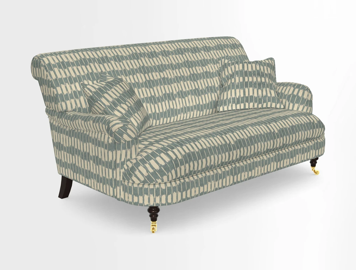 Holmfirth 3 Seater Seater Sofa in RHS Collection on Velvet Pieter van Kouwenhoorn Tulips with scatters in Almost Plain Velvet Maple and Brick