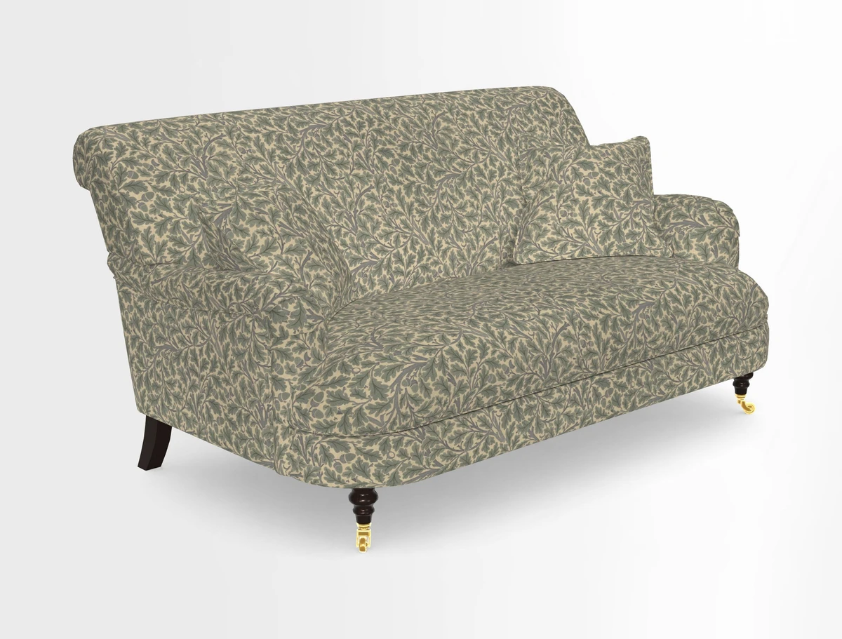 Holmfirth 3 Seater Seater Sofa in RHS Collection on Velvet Pieter van Kouwenhoorn Tulips with scatters in Almost Plain Velvet Maple and Brick