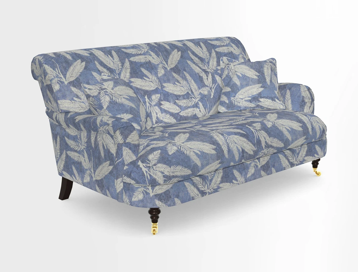 Holmfirth 3 Seater Seater Sofa in RHS Collection on Velvet Pieter van Kouwenhoorn Tulips with scatters in Almost Plain Velvet Maple and Brick