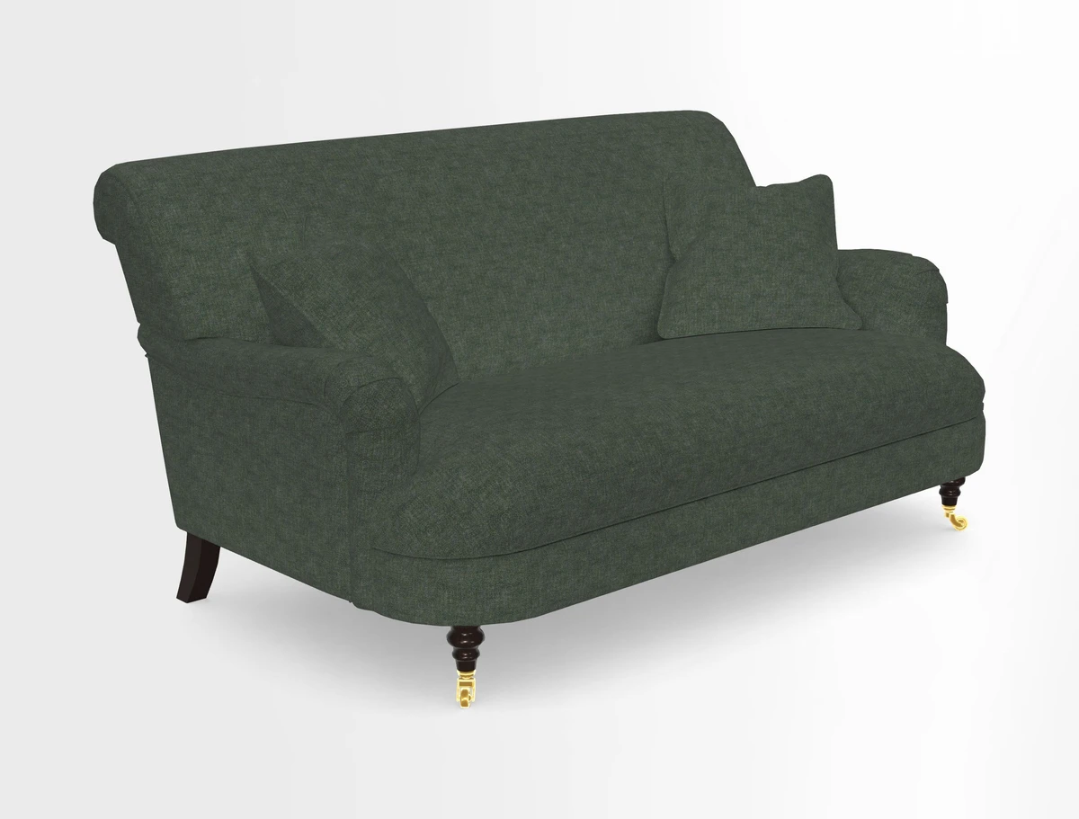 Holmfirth 3 Seater Seater Sofa in RHS Collection on Velvet Pieter van Kouwenhoorn Tulips with scatters in Almost Plain Velvet Maple and Brick