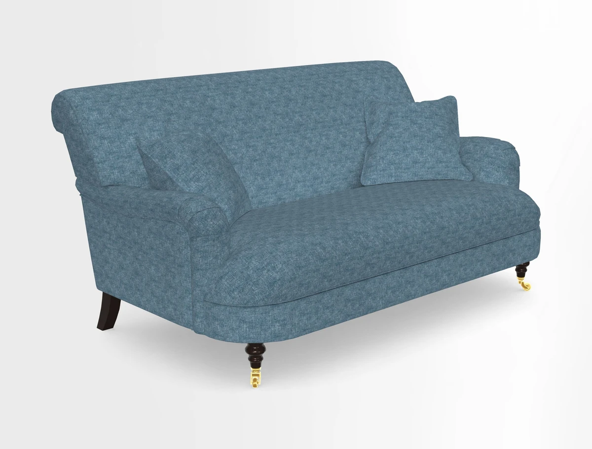 Holmfirth 3 Seater Seater Sofa in RHS Collection on Velvet Pieter van Kouwenhoorn Tulips with scatters in Almost Plain Velvet Maple and Brick