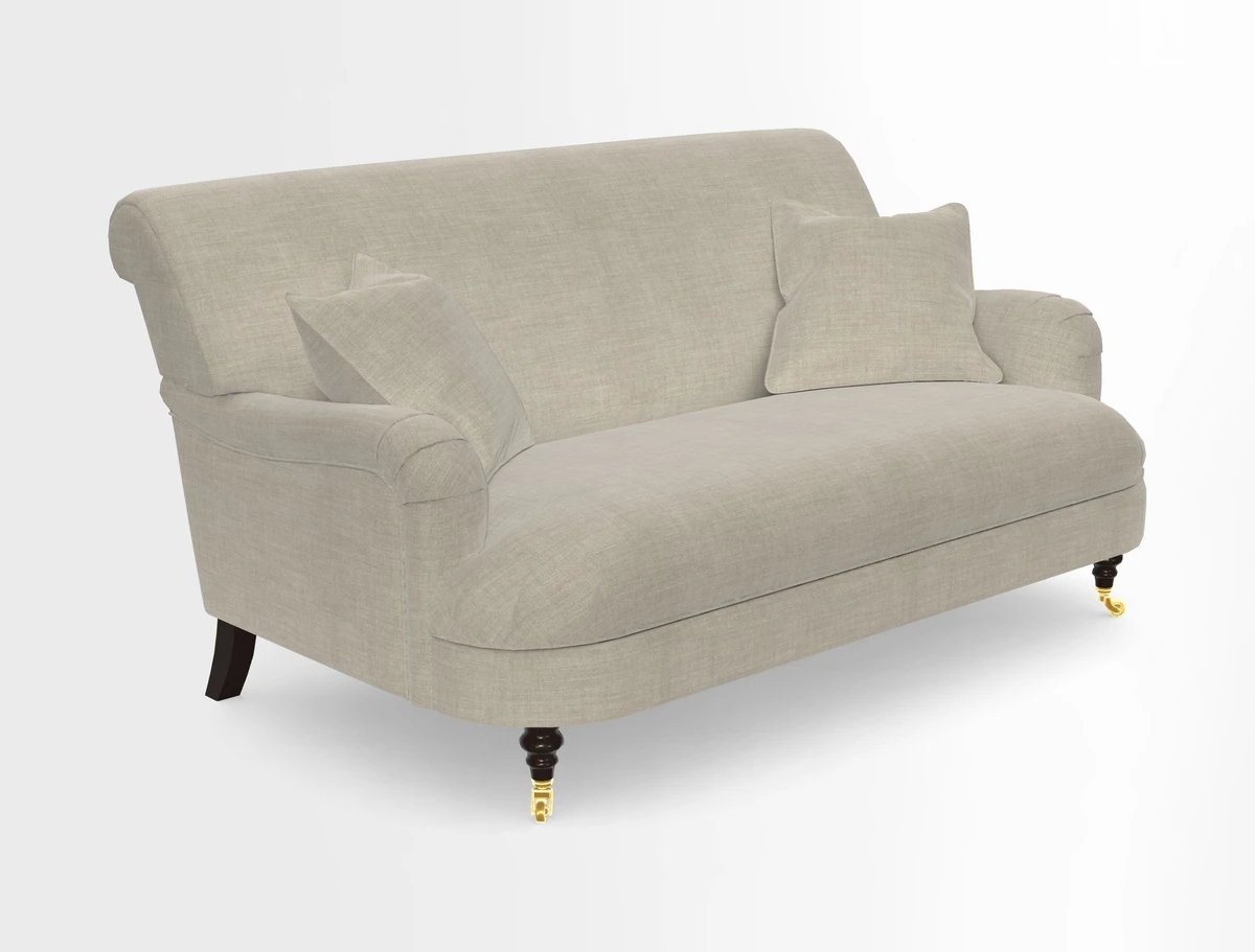 Holmfirth 3 Seater Seater Sofa in RHS Collection on Velvet Pieter van Kouwenhoorn Tulips with scatters in Almost Plain Velvet Maple and Brick