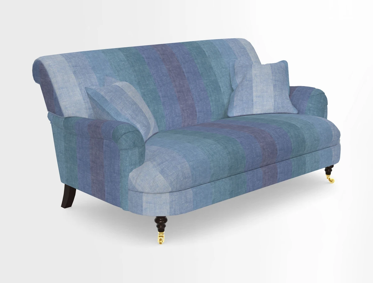 Holmfirth 3 Seater Seater Sofa in RHS Collection on Velvet Pieter van Kouwenhoorn Tulips with scatters in Almost Plain Velvet Maple and Brick