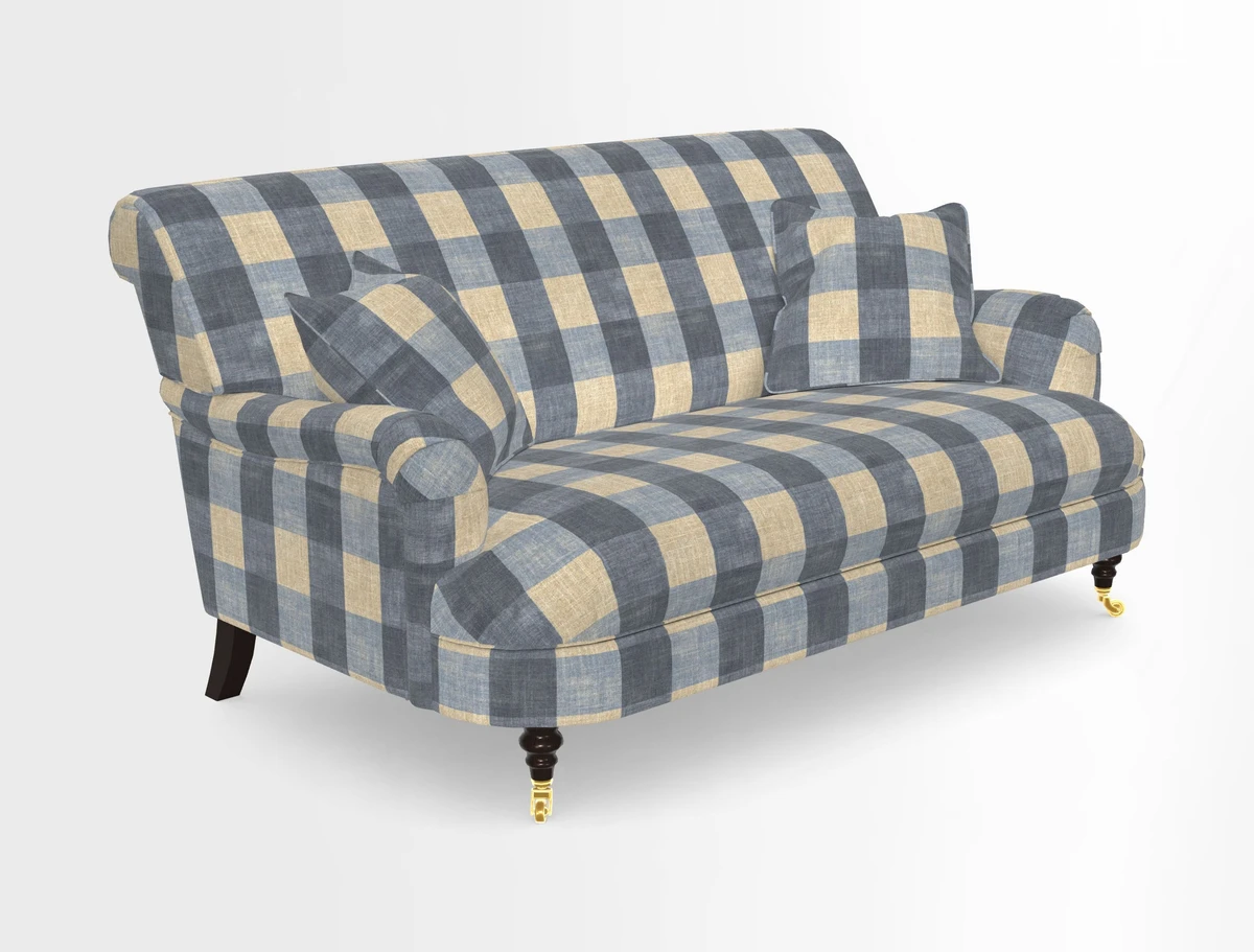 Holmfirth 3 Seater Seater Sofa in RHS Collection on Velvet Pieter van Kouwenhoorn Tulips with scatters in Almost Plain Velvet Maple and Brick