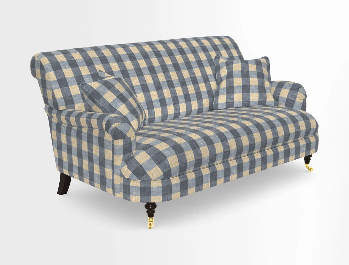 Holmfirth 3 Seater Seater Sofa in RHS Collection on Velvet Pieter van Kouwenhoorn Tulips with scatters in Almost Plain Velvet Maple and Brick