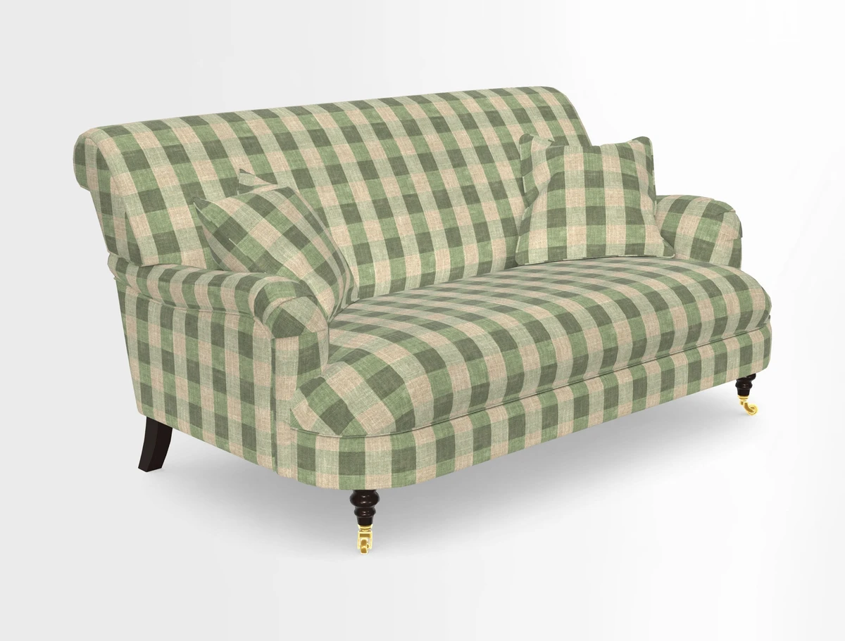 Holmfirth 3 Seater Seater Sofa in RHS Collection on Velvet Pieter van Kouwenhoorn Tulips with scatters in Almost Plain Velvet Maple and Brick
