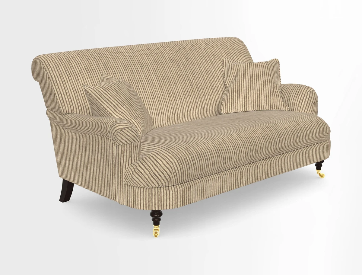 Holmfirth 3 Seater Seater Sofa in RHS Collection on Velvet Pieter van Kouwenhoorn Tulips with scatters in Almost Plain Velvet Maple and Brick