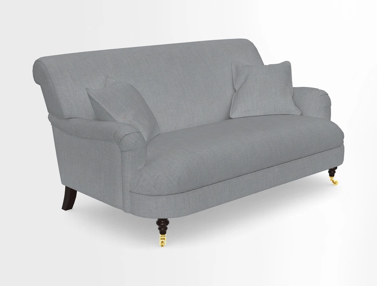 Holmfirth 3 Seater Seater Sofa in RHS Collection on Velvet Pieter van Kouwenhoorn Tulips with scatters in Almost Plain Velvet Maple and Brick