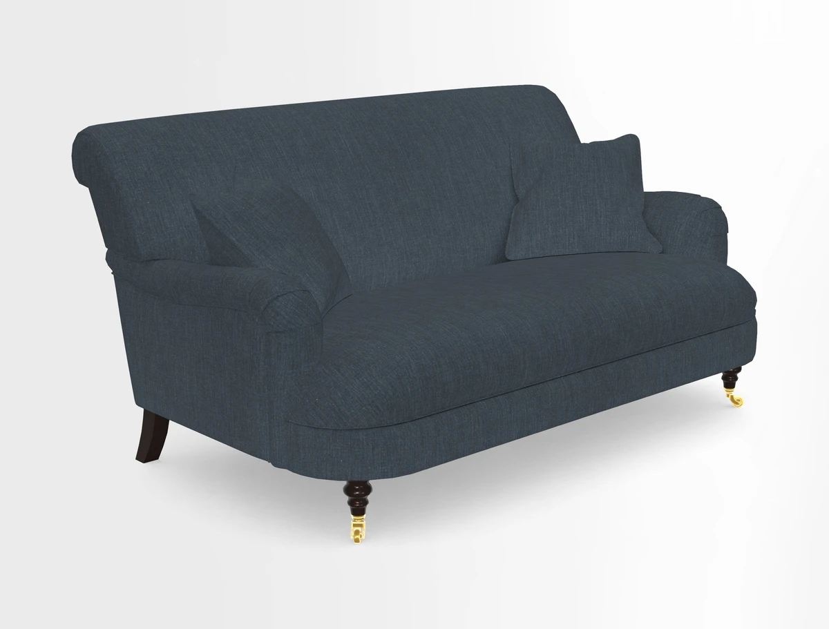 Holmfirth 3 Seater Seater Sofa in RHS Collection on Velvet Pieter van Kouwenhoorn Tulips with scatters in Almost Plain Velvet Maple and Brick