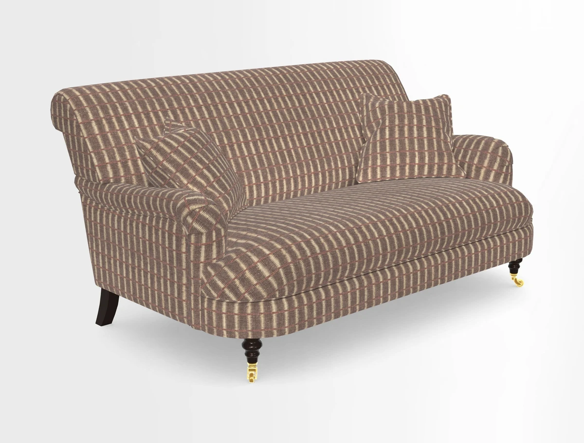 Holmfirth 3 Seater Seater Sofa in RHS Collection on Velvet Pieter van Kouwenhoorn Tulips with scatters in Almost Plain Velvet Maple and Brick