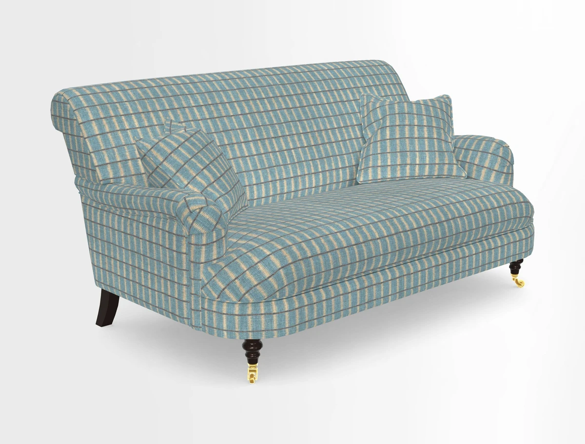 Holmfirth 3 Seater Seater Sofa in RHS Collection on Velvet Pieter van Kouwenhoorn Tulips with scatters in Almost Plain Velvet Maple and Brick
