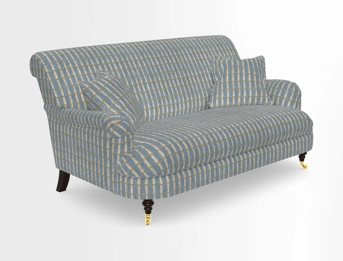 Holmfirth 3 Seater Seater Sofa in RHS Collection on Velvet Pieter van Kouwenhoorn Tulips with scatters in Almost Plain Velvet Maple and Brick