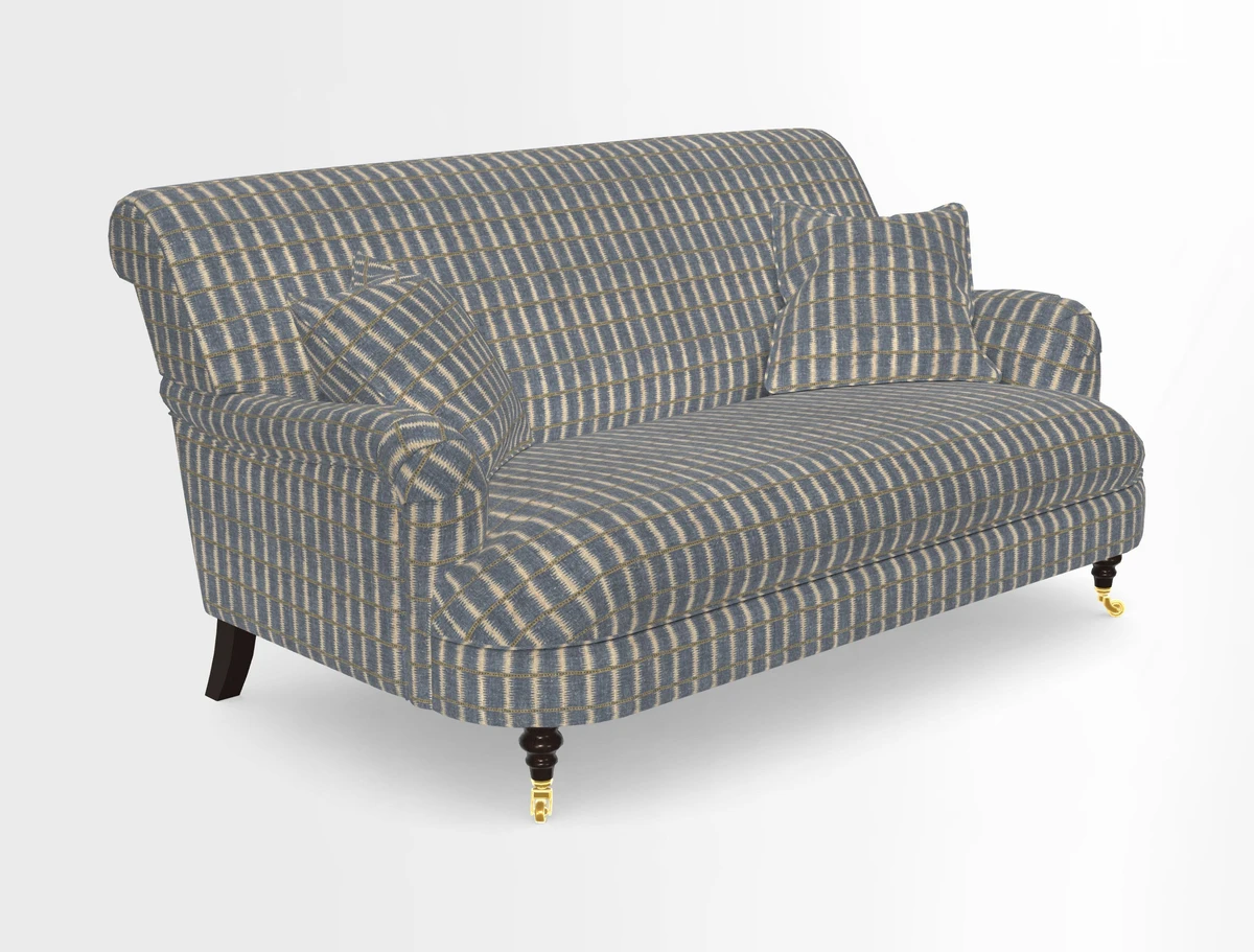Holmfirth 3 Seater Seater Sofa in RHS Collection on Velvet Pieter van Kouwenhoorn Tulips with scatters in Almost Plain Velvet Maple and Brick
