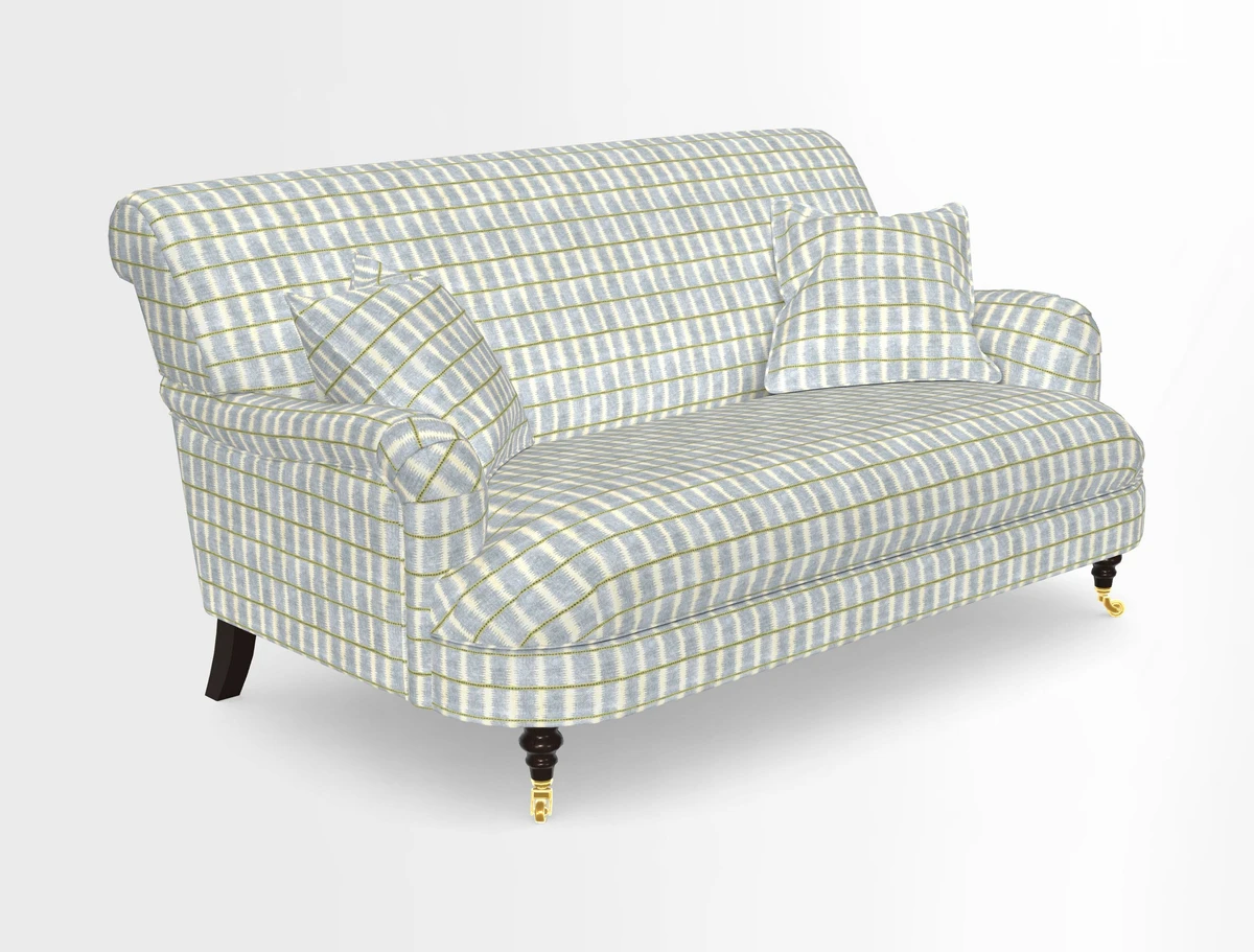Holmfirth 3 Seater Seater Sofa in RHS Collection on Velvet Pieter van Kouwenhoorn Tulips with scatters in Almost Plain Velvet Maple and Brick