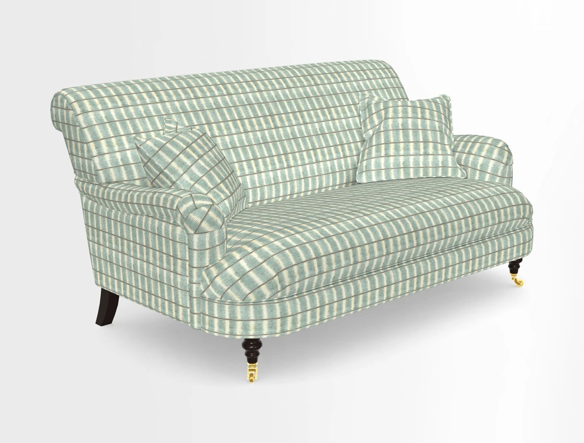 Holmfirth 3 Seater Seater Sofa in RHS Collection on Velvet Pieter van Kouwenhoorn Tulips with scatters in Almost Plain Velvet Maple and Brick