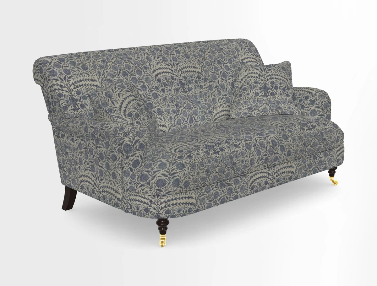 Holmfirth 3 Seater Seater Sofa in RHS Collection on Velvet Pieter van Kouwenhoorn Tulips with scatters in Almost Plain Velvet Maple and Brick