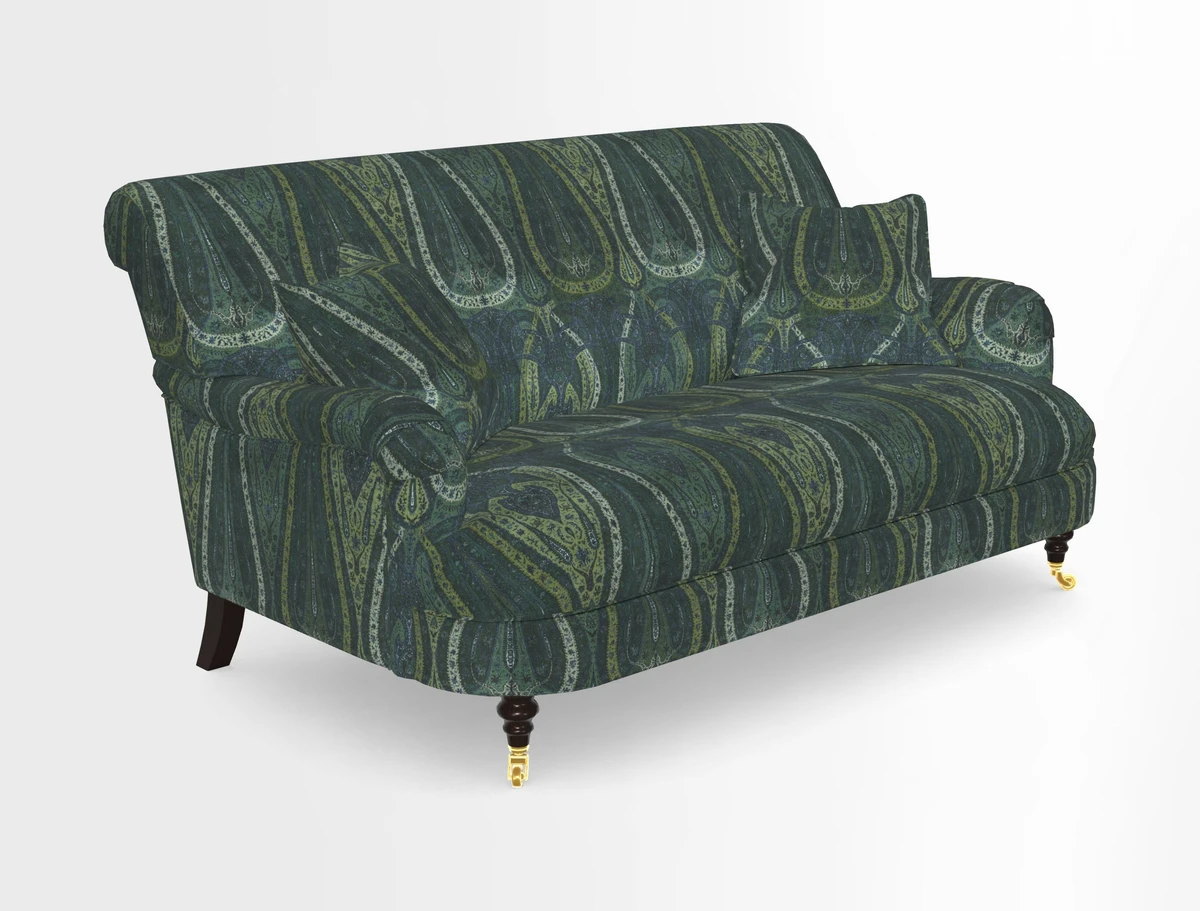 Holmfirth 3 Seater Seater Sofa in RHS Collection on Velvet Pieter van Kouwenhoorn Tulips with scatters in Almost Plain Velvet Maple and Brick