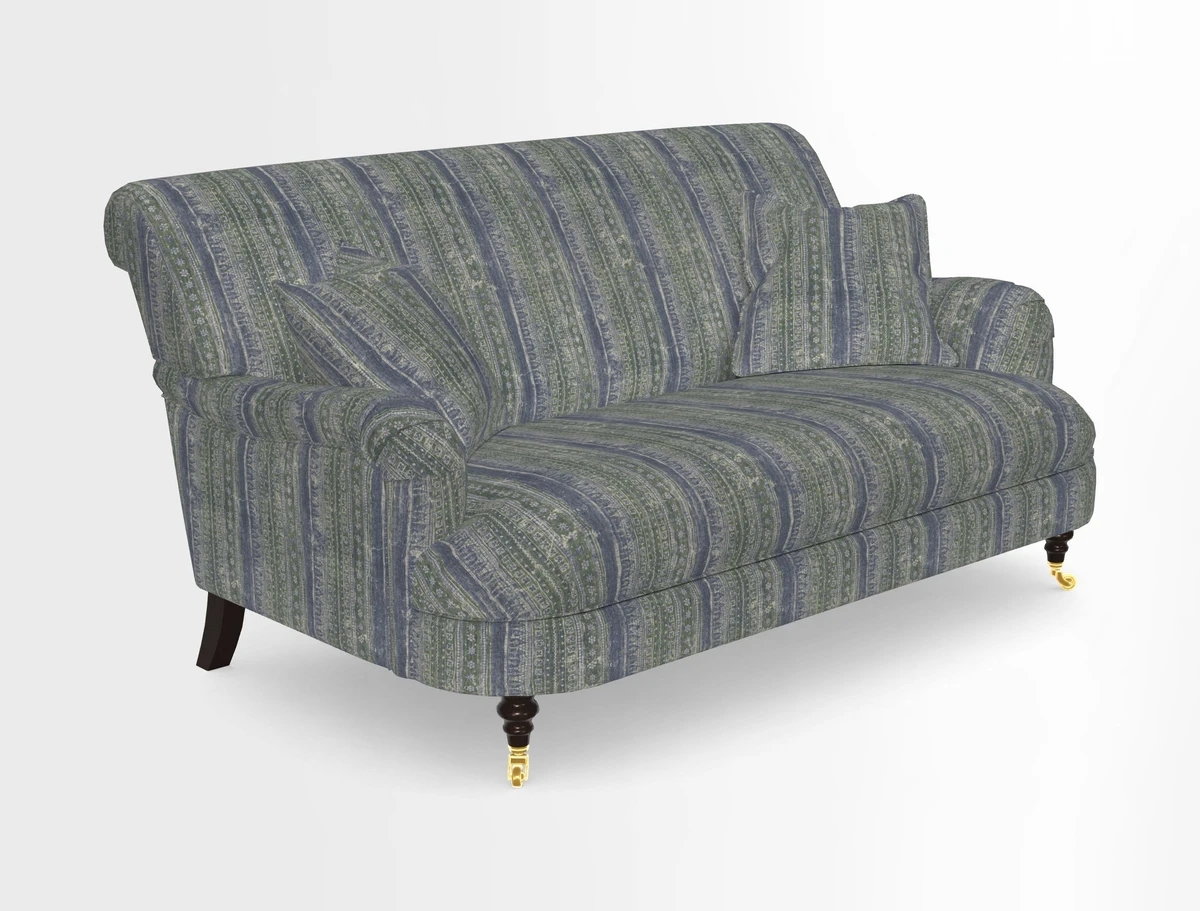 Holmfirth 3 Seater Seater Sofa in RHS Collection on Velvet Pieter van Kouwenhoorn Tulips with scatters in Almost Plain Velvet Maple and Brick
