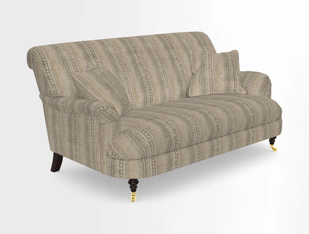 Holmfirth 3 Seater Seater Sofa in RHS Collection on Velvet Pieter van Kouwenhoorn Tulips with scatters in Almost Plain Velvet Maple and Brick