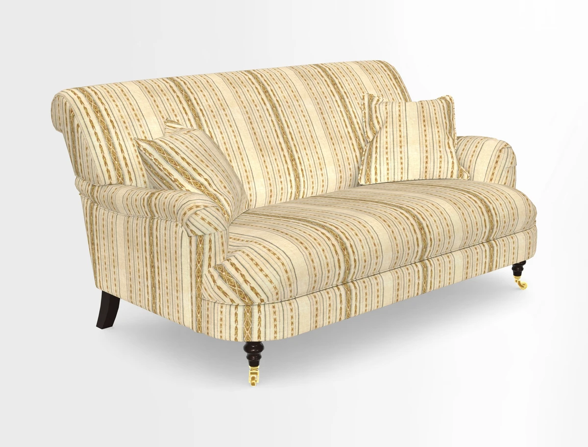 Holmfirth 3 Seater Seater Sofa in RHS Collection on Velvet Pieter van Kouwenhoorn Tulips with scatters in Almost Plain Velvet Maple and Brick