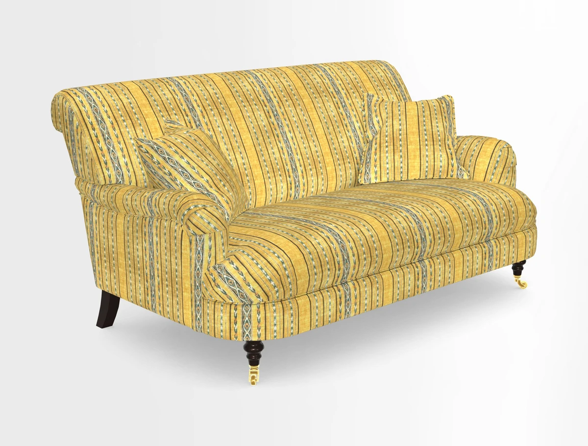 Holmfirth 3 Seater Seater Sofa in RHS Collection on Velvet Pieter van Kouwenhoorn Tulips with scatters in Almost Plain Velvet Maple and Brick