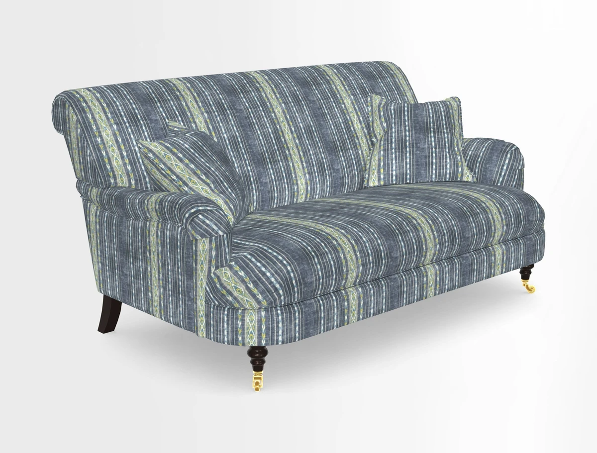 Holmfirth 3 Seater Seater Sofa in RHS Collection on Velvet Pieter van Kouwenhoorn Tulips with scatters in Almost Plain Velvet Maple and Brick
