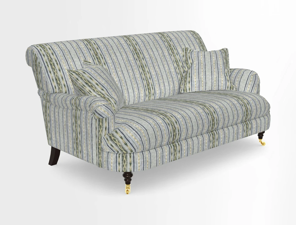 Holmfirth 3 Seater Seater Sofa in RHS Collection on Velvet Pieter van Kouwenhoorn Tulips with scatters in Almost Plain Velvet Maple and Brick