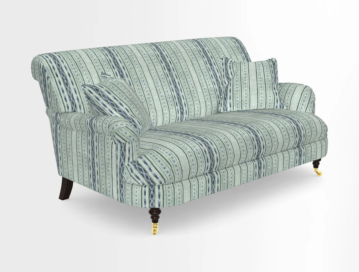 Holmfirth 3 Seater Seater Sofa in RHS Collection on Velvet Pieter van Kouwenhoorn Tulips with scatters in Almost Plain Velvet Maple and Brick