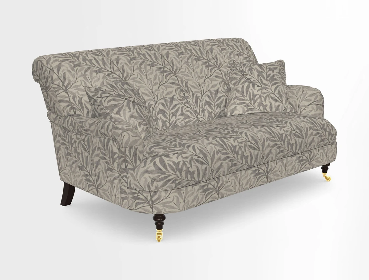 Holmfirth 3 Seater Seater Sofa in RHS Collection on Velvet Pieter van Kouwenhoorn Tulips with scatters in Almost Plain Velvet Maple and Brick