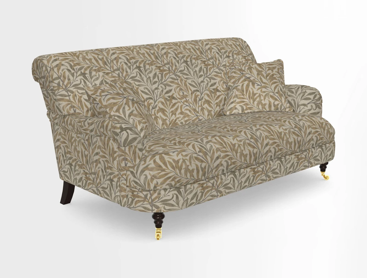 Holmfirth 3 Seater Seater Sofa in RHS Collection on Velvet Pieter van Kouwenhoorn Tulips with scatters in Almost Plain Velvet Maple and Brick