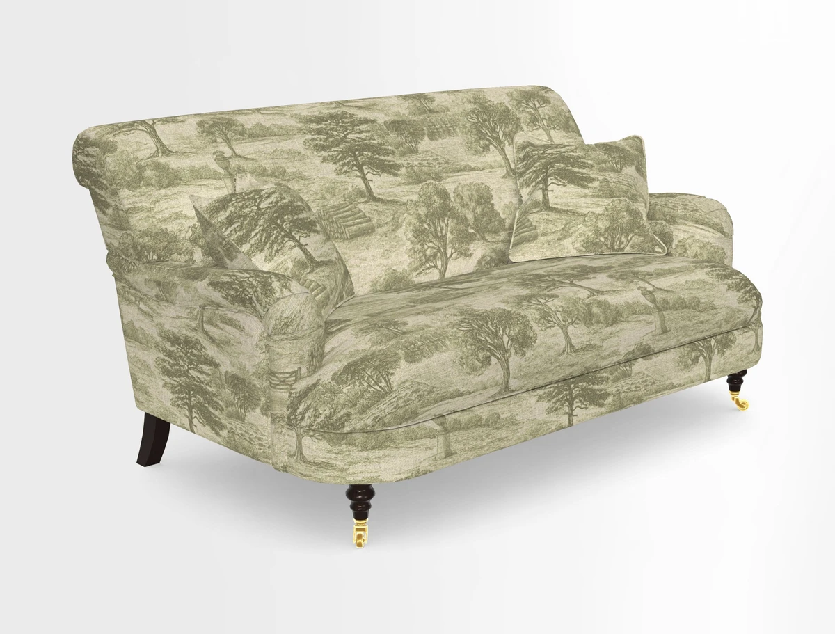 Holmfirth 3 Seater Seater Sofa in RHS Collection on Velvet Pieter van Kouwenhoorn Tulips with scatters in Almost Plain Velvet Maple and Brick