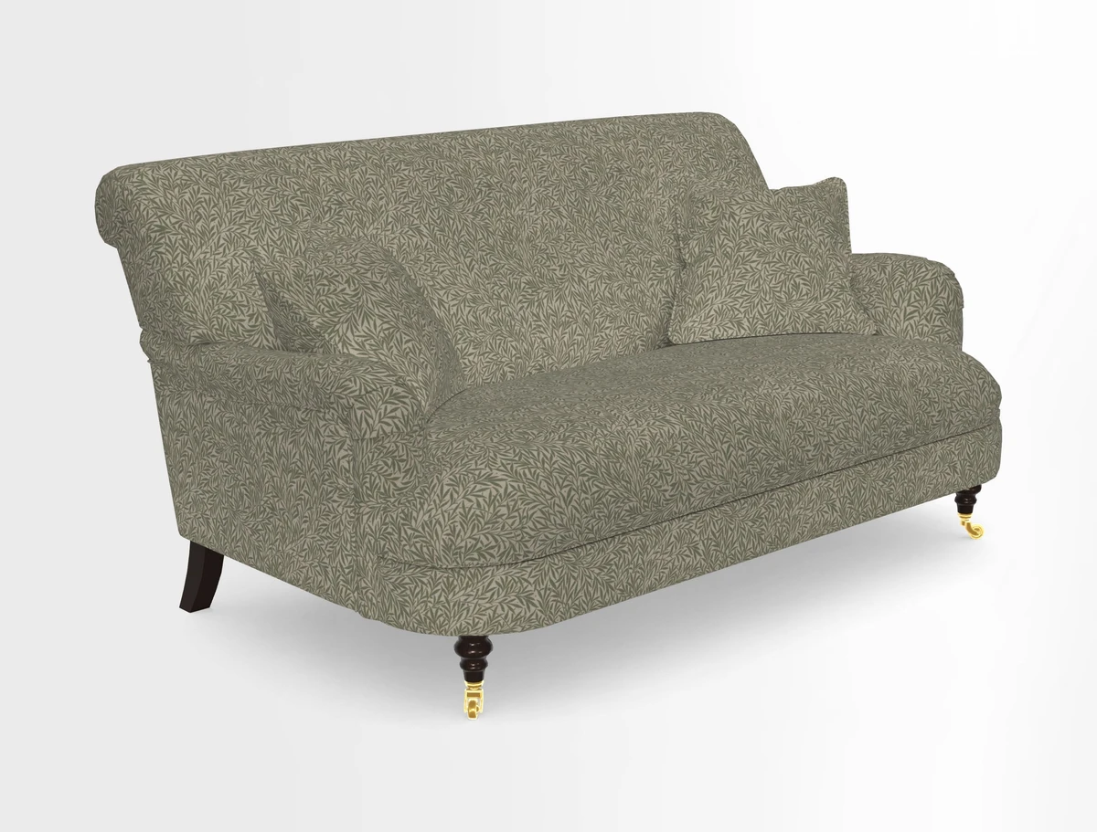 Holmfirth 3 Seater Seater Sofa in RHS Collection on Velvet Pieter van Kouwenhoorn Tulips with scatters in Almost Plain Velvet Maple and Brick