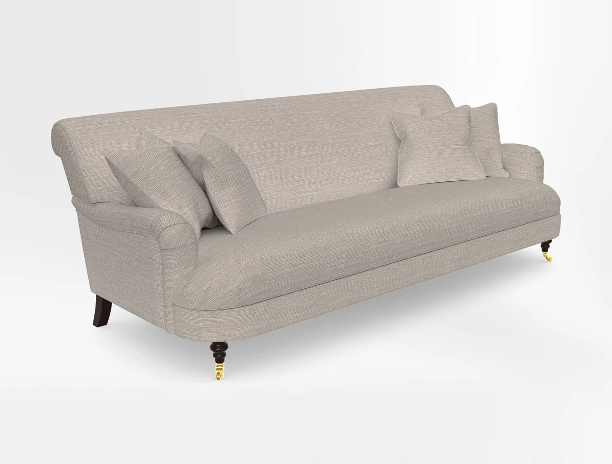 Holmfirth 3 Seater Seater Sofa in RHS Collection on Velvet Pieter van Kouwenhoorn Tulips with scatters in Almost Plain Velvet Maple and Brick