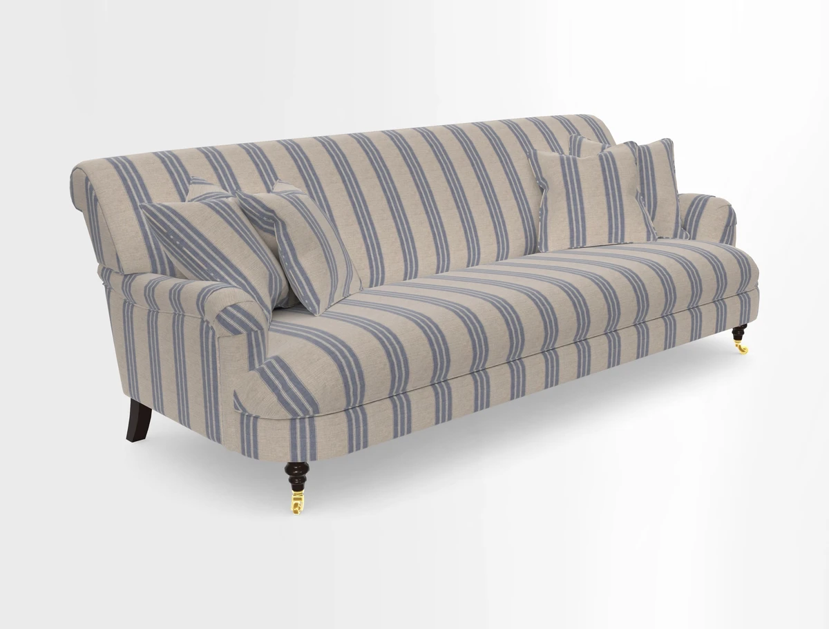 Holmfirth 3 Seater Seater Sofa in RHS Collection on Velvet Pieter van Kouwenhoorn Tulips with scatters in Almost Plain Velvet Maple and Brick