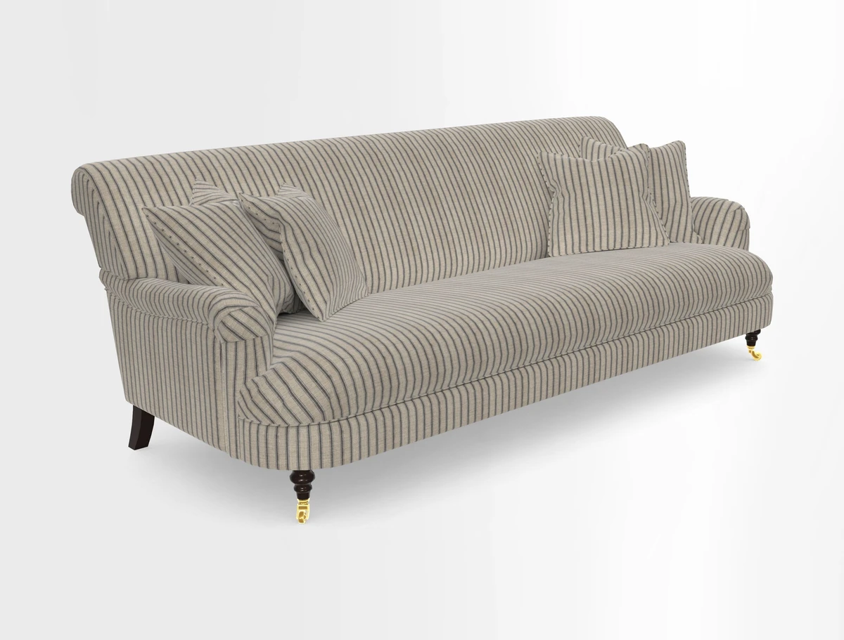 Holmfirth 3 Seater Seater Sofa in RHS Collection on Velvet Pieter van Kouwenhoorn Tulips with scatters in Almost Plain Velvet Maple and Brick