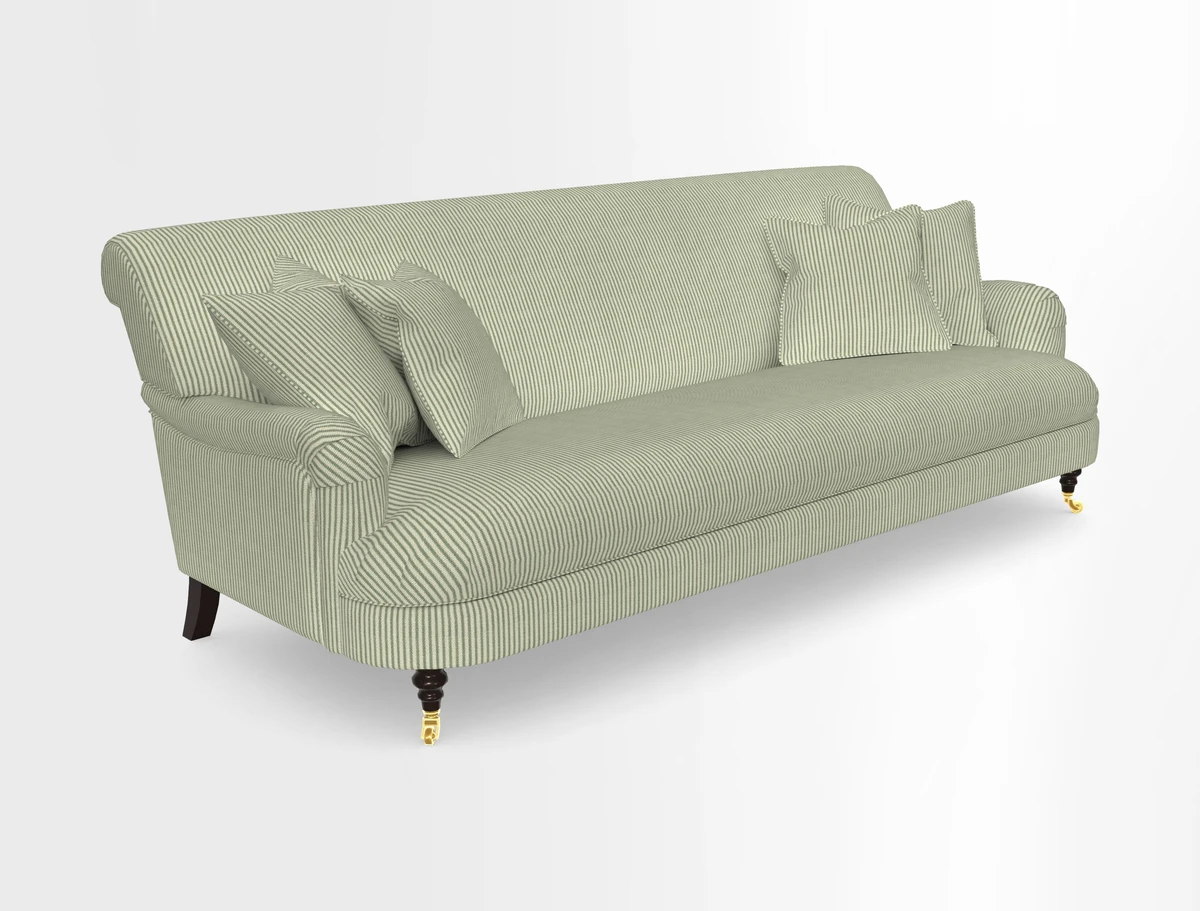 Holmfirth 3 Seater Seater Sofa in RHS Collection on Velvet Pieter van Kouwenhoorn Tulips with scatters in Almost Plain Velvet Maple and Brick