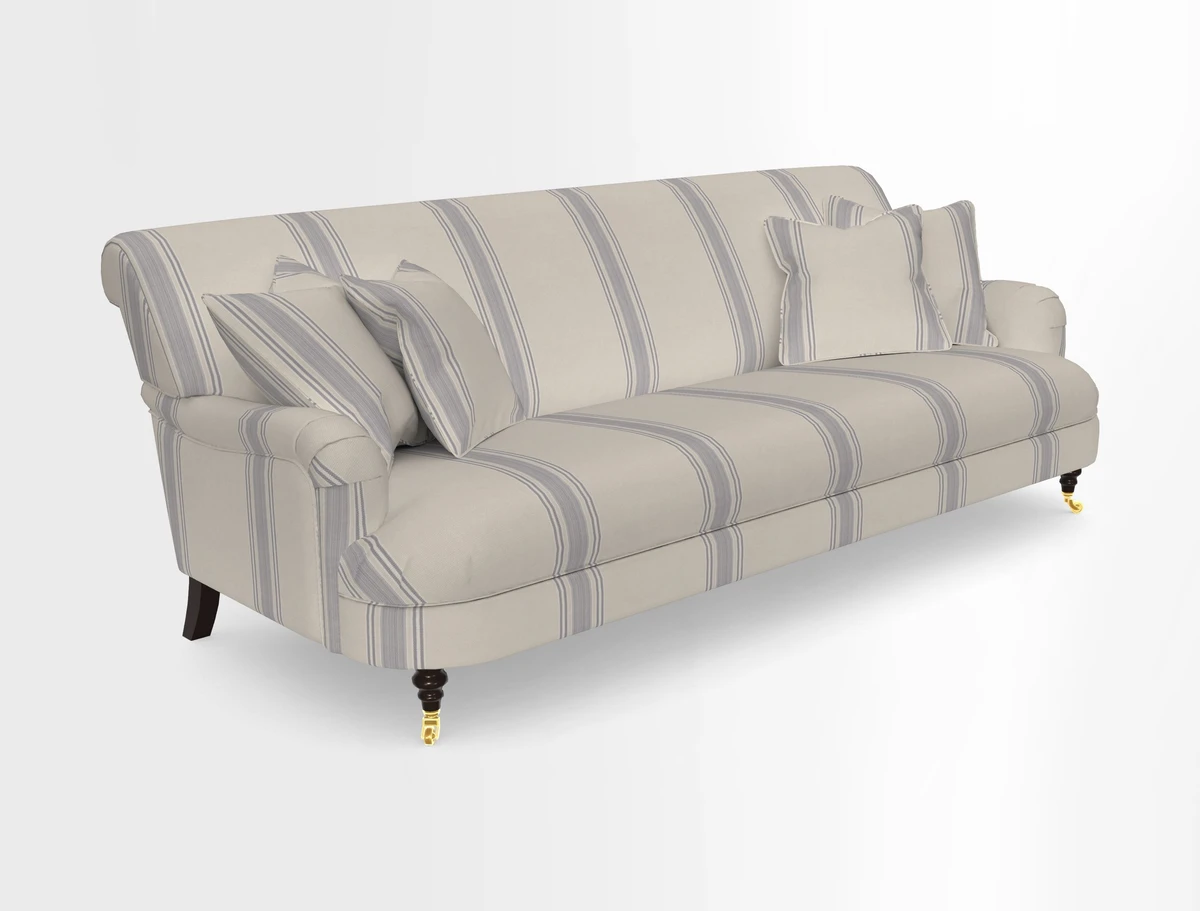 Holmfirth 3 Seater Seater Sofa in RHS Collection on Velvet Pieter van Kouwenhoorn Tulips with scatters in Almost Plain Velvet Maple and Brick