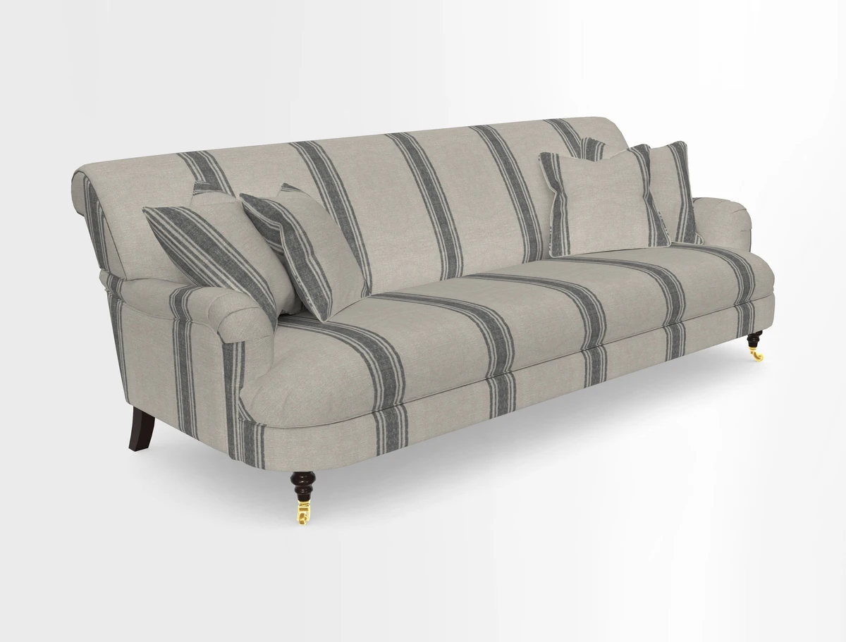 Holmfirth 3 Seater Seater Sofa in RHS Collection on Velvet Pieter van Kouwenhoorn Tulips with scatters in Almost Plain Velvet Maple and Brick