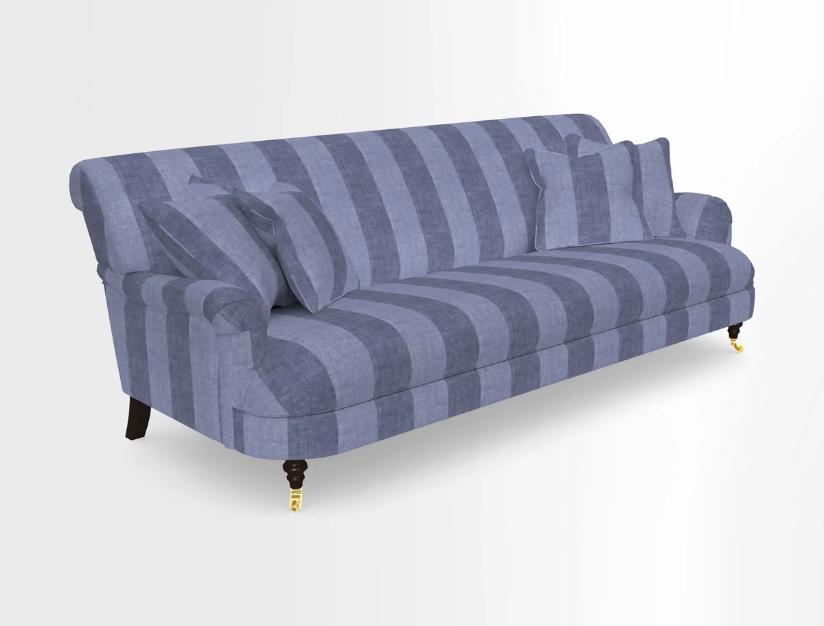 Holmfirth 3 Seater Seater Sofa in RHS Collection on Velvet Pieter van Kouwenhoorn Tulips with scatters in Almost Plain Velvet Maple and Brick