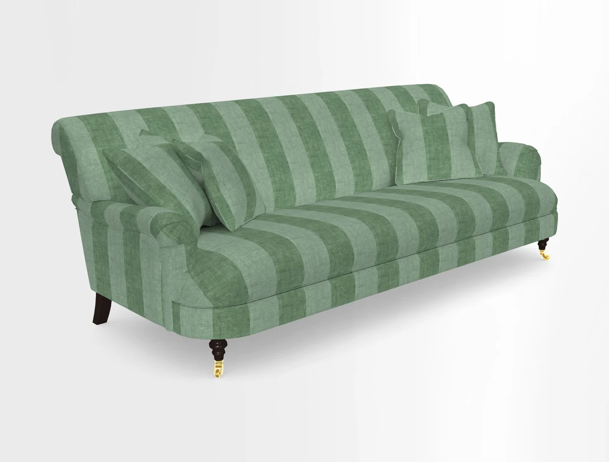 Holmfirth 3 Seater Seater Sofa in RHS Collection on Velvet Pieter van Kouwenhoorn Tulips with scatters in Almost Plain Velvet Maple and Brick