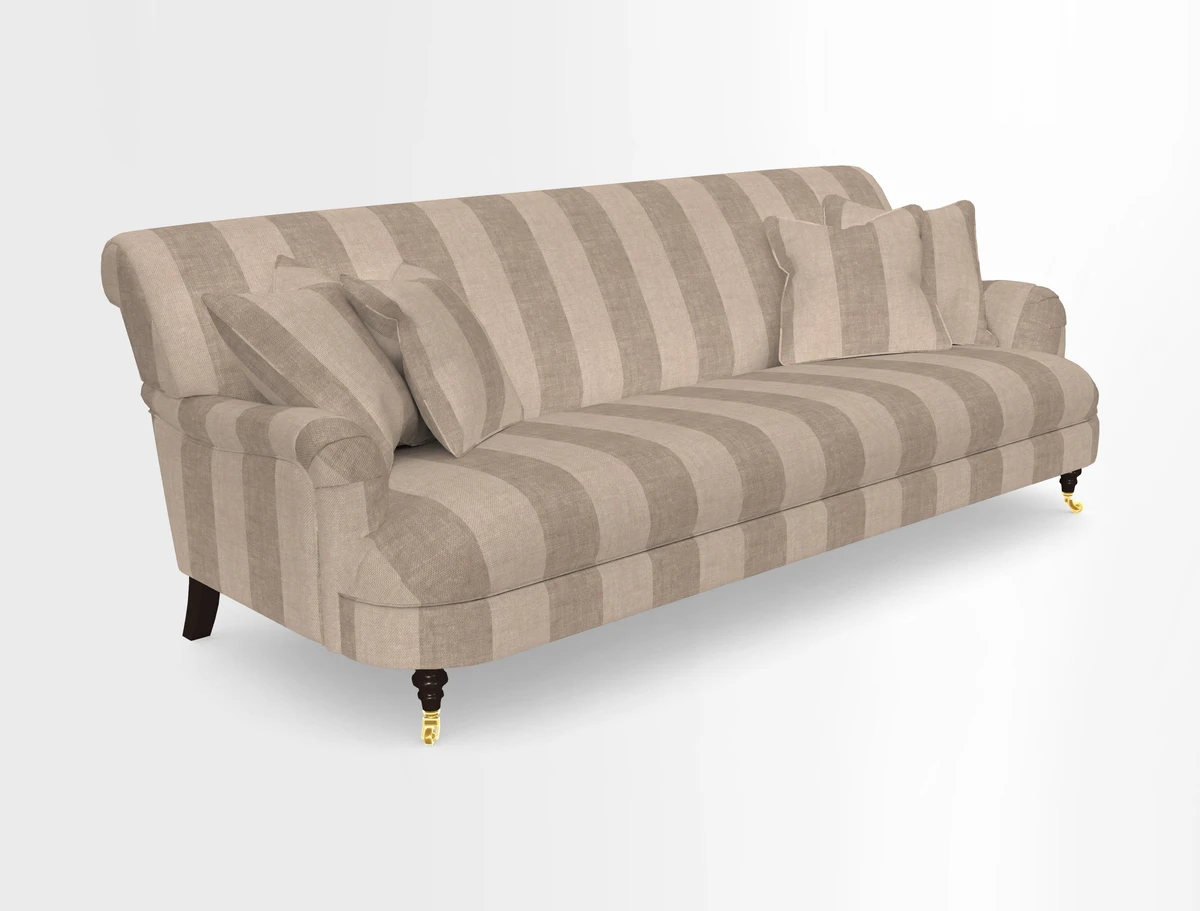 Holmfirth 3 Seater Seater Sofa in RHS Collection on Velvet Pieter van Kouwenhoorn Tulips with scatters in Almost Plain Velvet Maple and Brick