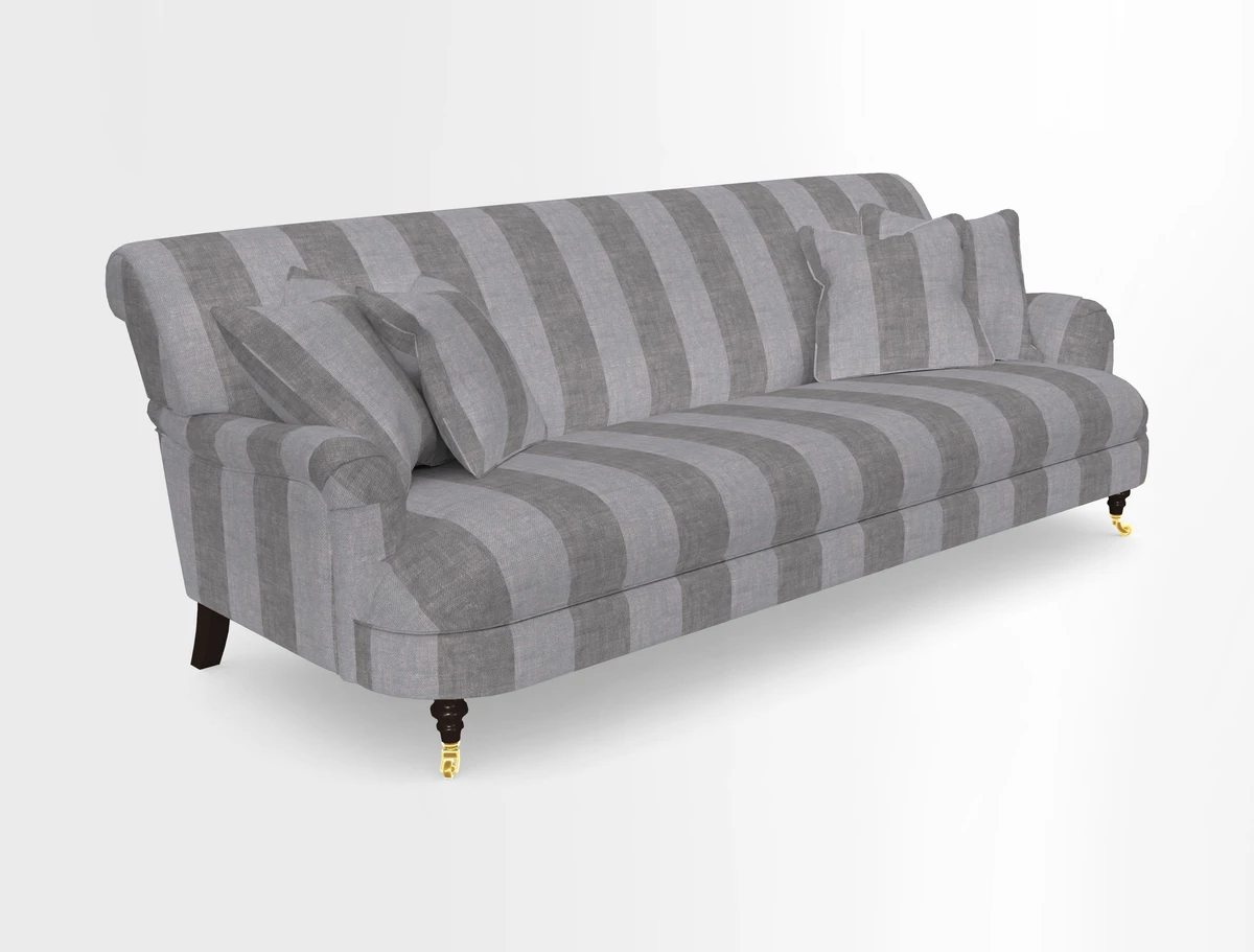 Holmfirth 3 Seater Seater Sofa in RHS Collection on Velvet Pieter van Kouwenhoorn Tulips with scatters in Almost Plain Velvet Maple and Brick