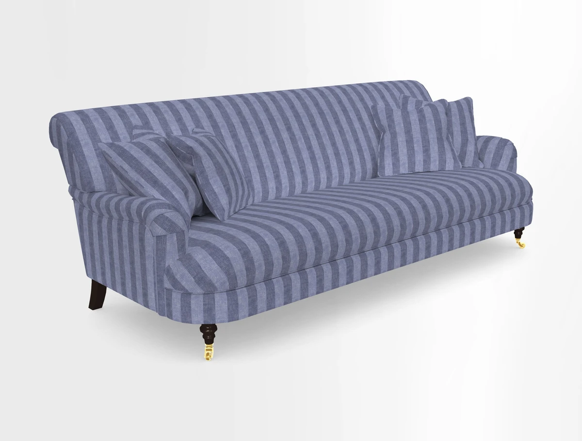 Holmfirth 3 Seater Seater Sofa in RHS Collection on Velvet Pieter van Kouwenhoorn Tulips with scatters in Almost Plain Velvet Maple and Brick