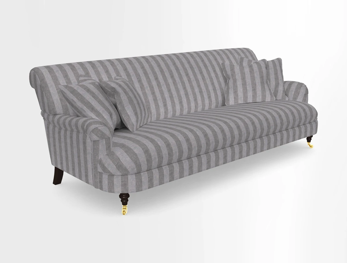 Holmfirth 3 Seater Seater Sofa in RHS Collection on Velvet Pieter van Kouwenhoorn Tulips with scatters in Almost Plain Velvet Maple and Brick