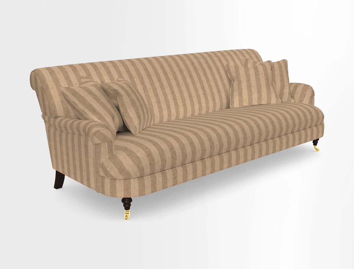 Holmfirth 3 Seater Seater Sofa in RHS Collection on Velvet Pieter van Kouwenhoorn Tulips with scatters in Almost Plain Velvet Maple and Brick