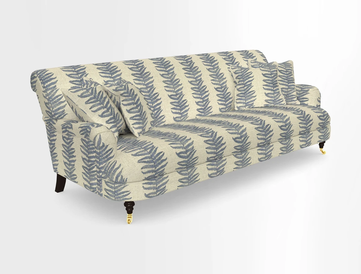 Holmfirth 3 Seater Seater Sofa in RHS Collection on Velvet Pieter van Kouwenhoorn Tulips with scatters in Almost Plain Velvet Maple and Brick