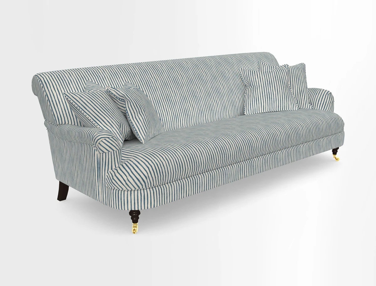 Holmfirth 3 Seater Seater Sofa in RHS Collection on Velvet Pieter van Kouwenhoorn Tulips with scatters in Almost Plain Velvet Maple and Brick