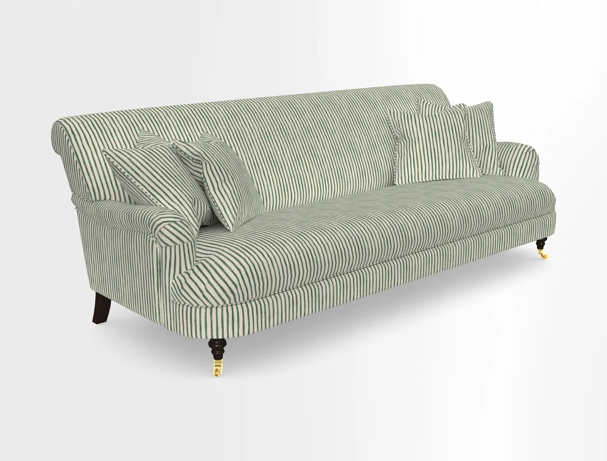 Holmfirth 3 Seater Seater Sofa in RHS Collection on Velvet Pieter van Kouwenhoorn Tulips with scatters in Almost Plain Velvet Maple and Brick